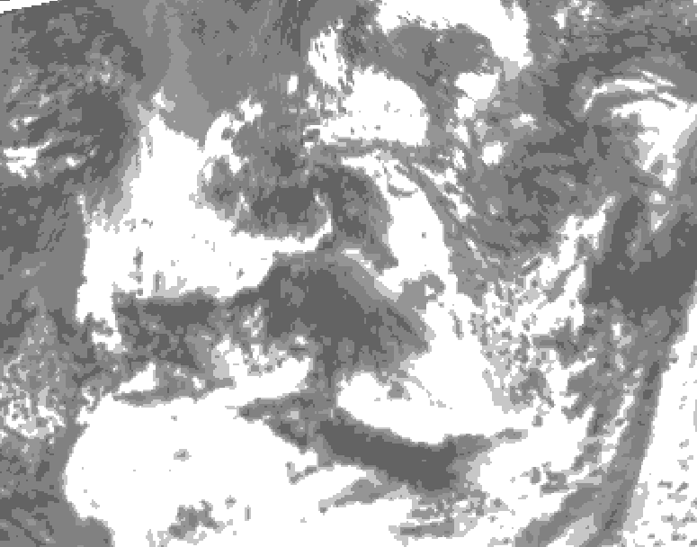 GDPS total cloud 126 hour forecast chart for Canada based on 2025/07/16 1200Z data