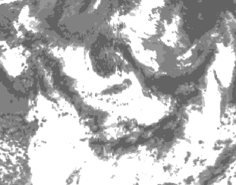 GDPS total cloud 198 hour forecast chart for Canada based on 2025/07/16 1200Z data