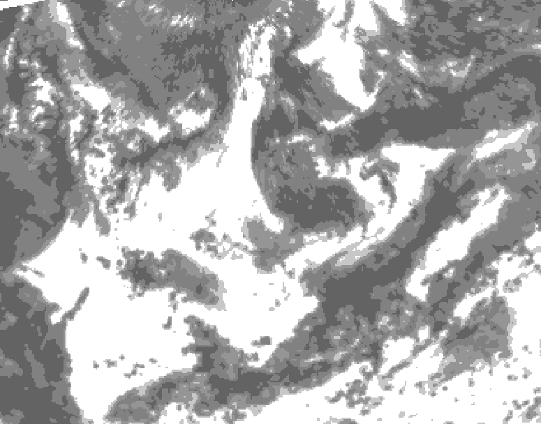 GDPS total cloud 012 hour forecast chart for Canada based on 2025/07/17 0000Z data