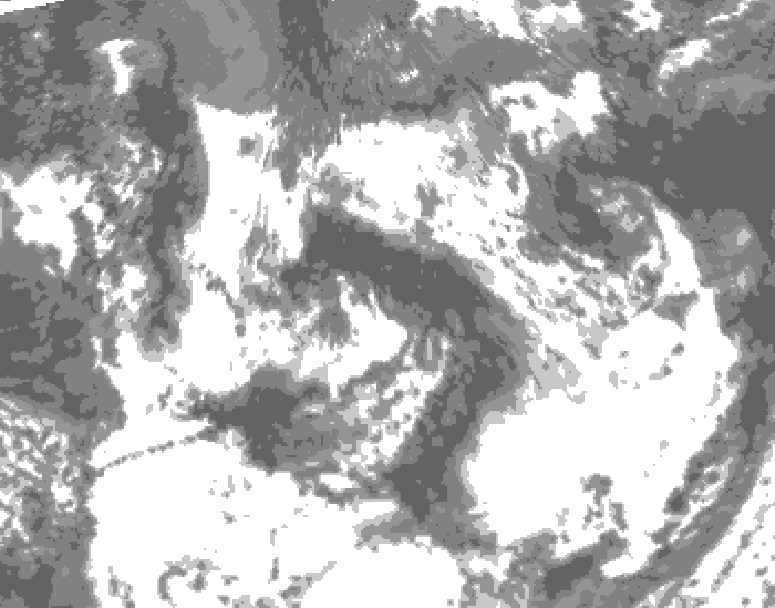 GDPS total cloud 138 hour forecast chart for Canada based on 2025/07/17 0000Z data
