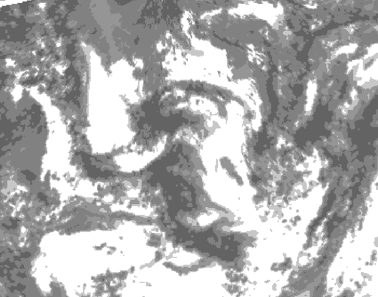GDPS total cloud 102 hour forecast chart for Canada based on 2025/07/17 1200Z data