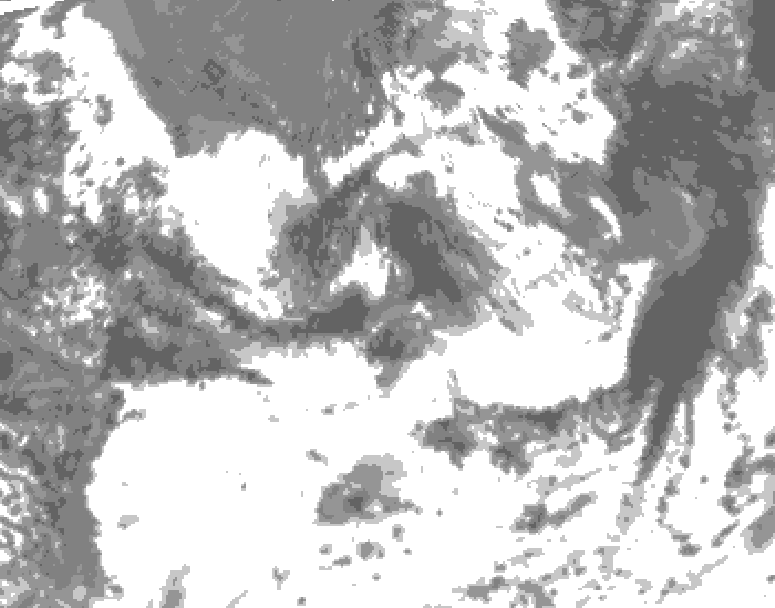 GDPS total cloud 210 hour forecast chart for Canada based on 2025/07/18 0000Z data