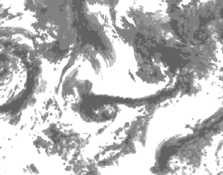 GDPS total cloud 216 hour forecast chart for Canada based on 2025/09/07 0000Z data