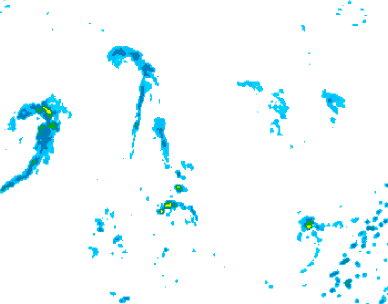 GDPS precipitation 132 hour forecast chart for Canada based on 2025/09/10 1200Z data