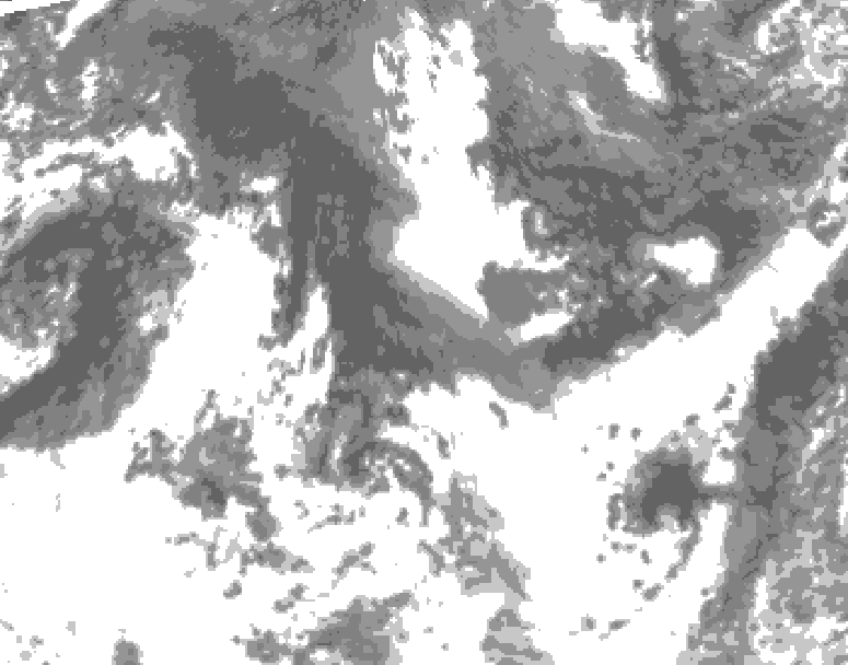 GDPS total cloud 132 hour forecast chart for Canada based on 2025/09/10 1200Z data