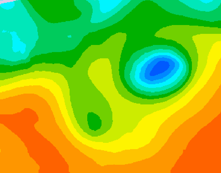 GDPS 500 millibar geopotential height 198 hour forecast chart for Canada based on 2025/09/12 1200Z data