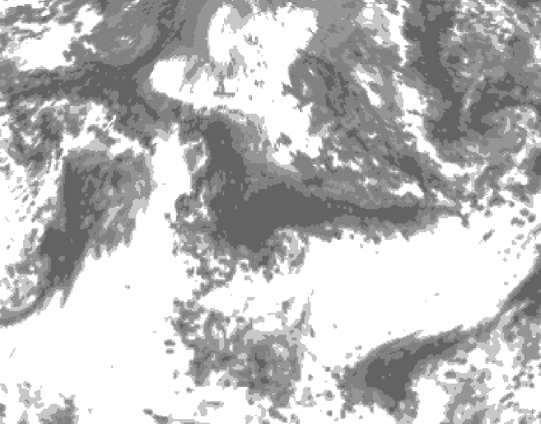 GDPS total cloud 120 hour forecast chart for Canada based on 2025/09/12 0000Z data