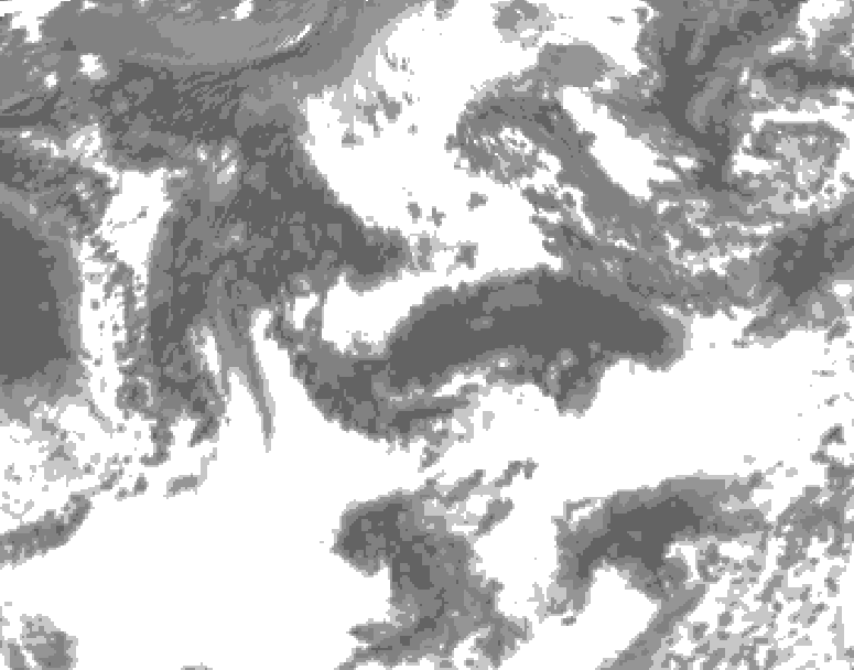 GDPS total cloud 126 hour forecast chart for Canada based on 2025/09/12 1200Z data