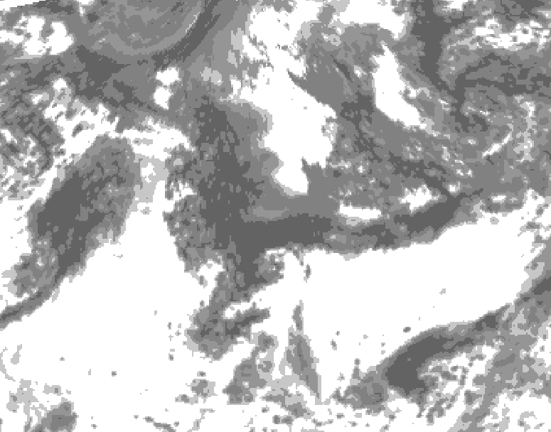 GDPS total cloud 096 hour forecast chart for Canada based on 2025/09/13 0000Z data