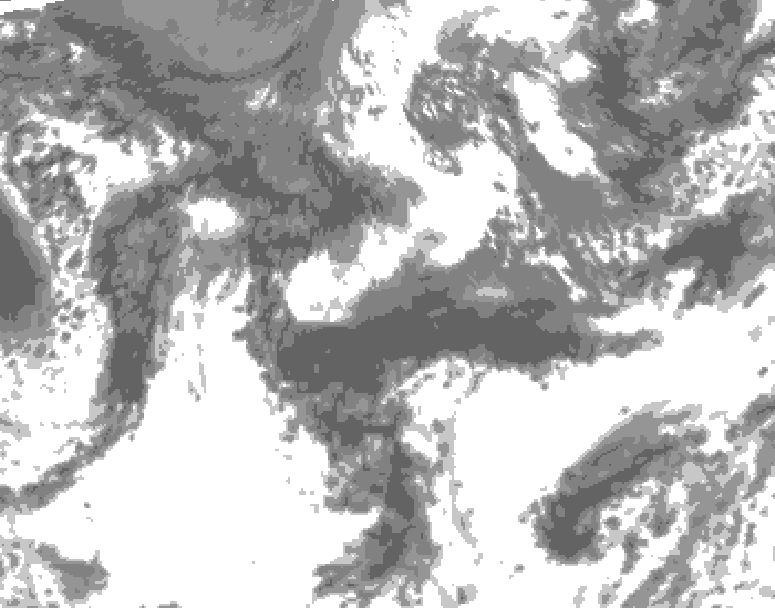 GDPS total cloud 114 hour forecast chart for Canada based on 2025/09/13 0000Z data