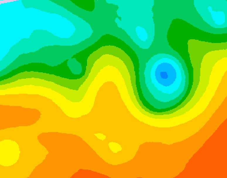 GDPS 500 millibar geopotential height 138 hour forecast chart for Canada based on 2025/09/14 0000Z data