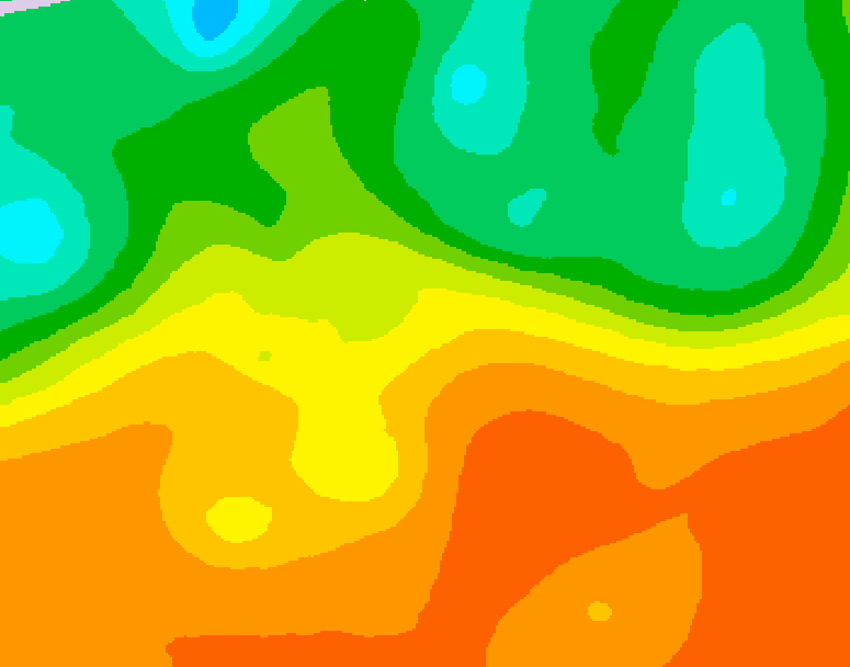 GDPS 500 millibar geopotential height 036 hour forecast chart for Canada based on 2025/09/14 1200Z data