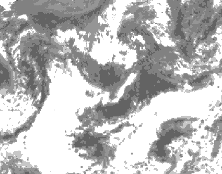 GDPS total cloud 078 hour forecast chart for Canada based on 2025/09/14 1200Z data