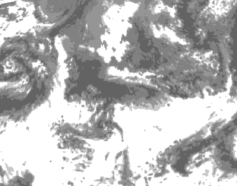 GDPS total cloud 012 hour forecast chart for Canada based on 2025/09/15 1200Z data