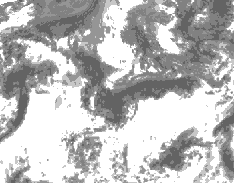 GDPS total cloud 036 hour forecast chart for Canada based on 2025/09/15 1200Z data