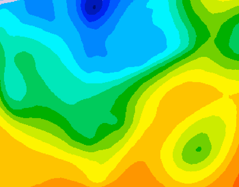 GDPS 500 millibar geopotential height 228 hour forecast chart for Canada based on 2025/10/09 1200Z data