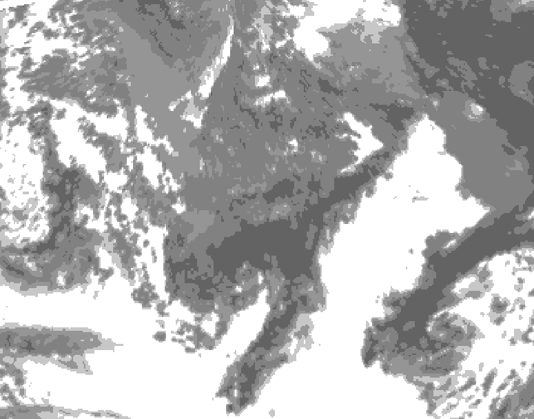 GDPS total cloud 228 hour forecast chart for Canada based on 2025/10/09 1200Z data