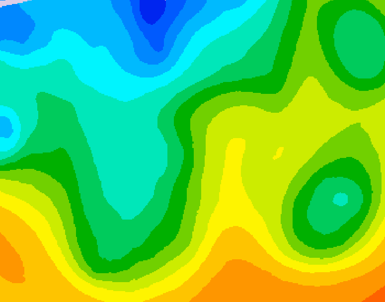 GDPS 500 millibar geopotential height 216 hour forecast chart for Canada based on 2025/10/10 0000Z data