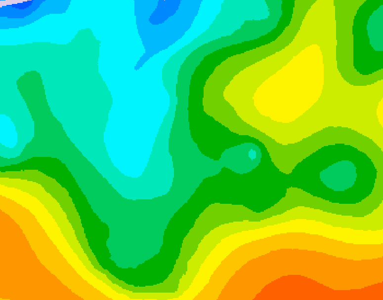 GDPS 500 millibar geopotential height 204 hour forecast chart for Canada based on 2025/10/10 1200Z data