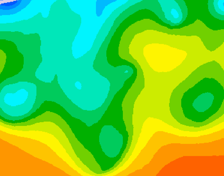 GDPS 500 millibar geopotential height 222 hour forecast chart for Canada based on 2025/10/10 1200Z data