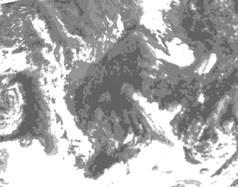 GDPS total cloud 234 hour forecast chart for Canada based on 2025/10/10 0000Z data