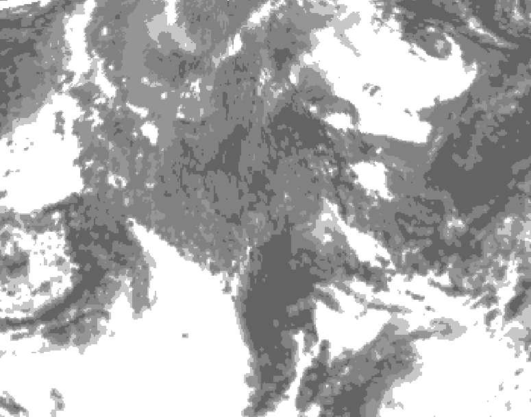 GDPS total cloud 228 hour forecast chart for Canada based on 2025/10/10 1200Z data