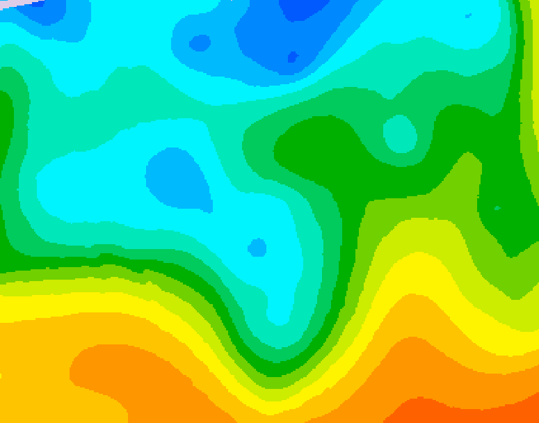 GDPS 500 millibar geopotential height 192 hour forecast chart for Canada based on 2025/10/11 0000Z data
