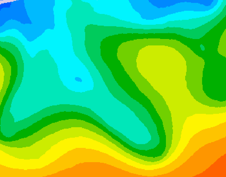 GDPS 500 millibar geopotential height 198 hour forecast chart for Canada based on 2025/10/11 1200Z data