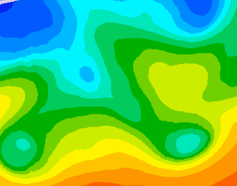 GDPS 500 millibar geopotential height 222 hour forecast chart for Canada based on 2025/10/11 1200Z data