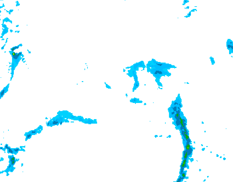 GDPS precipitation 228 hour forecast chart for Canada based on 2025/10/11 0000Z data