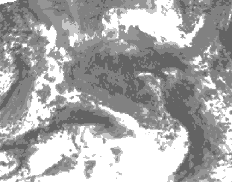GDPS total cloud 234 hour forecast chart for Canada based on 2025/10/11 0000Z data