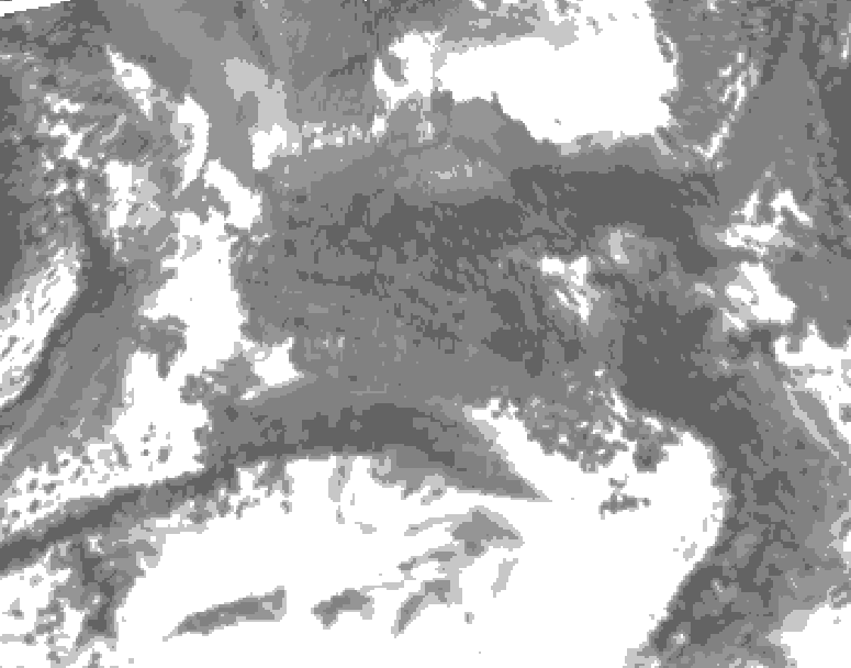 GDPS total cloud 240 hour forecast chart for Canada based on 2025/10/11 0000Z data