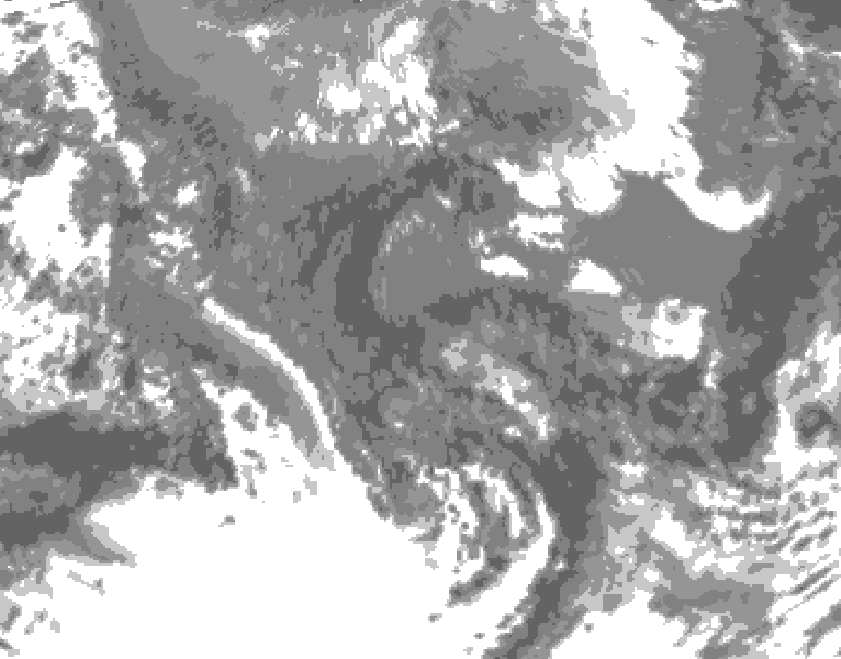 GDPS total cloud 180 hour forecast chart for Canada based on 2025/10/11 1200Z data