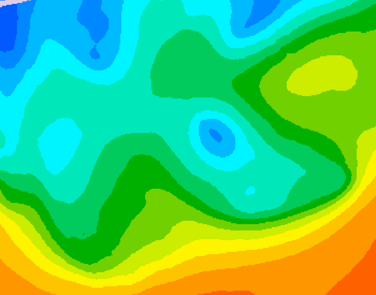 GDPS 500 millibar geopotential height 216 hour forecast chart for Canada based on 2025/10/12 0000Z data