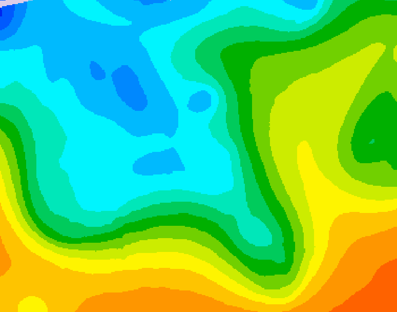 GDPS 500 millibar geopotential height 180 hour forecast chart for Canada based on 2025/10/12 1200Z data