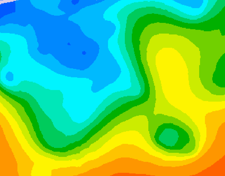 GDPS 500 millibar geopotential height 198 hour forecast chart for Canada based on 2025/10/12 1200Z data