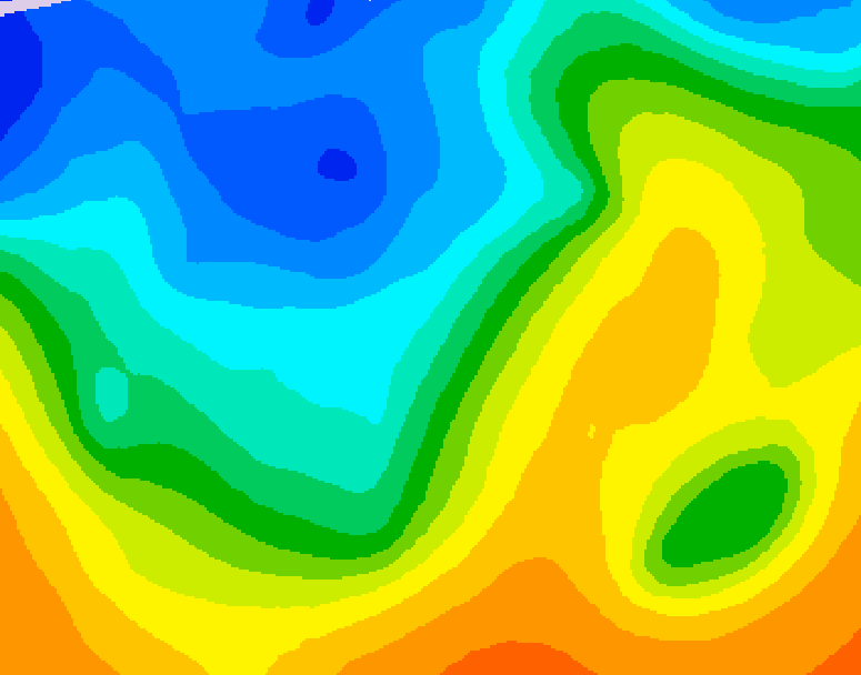 GDPS 500 millibar geopotential height 216 hour forecast chart for Canada based on 2025/10/12 1200Z data