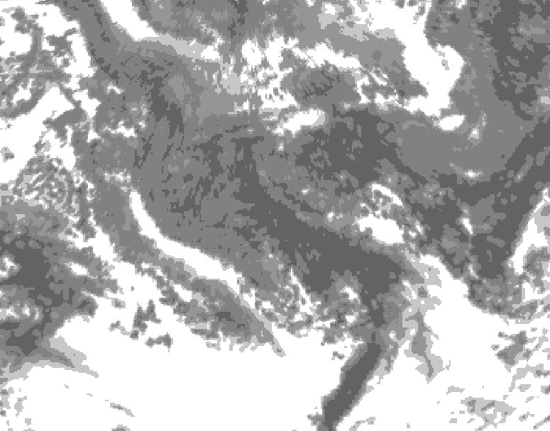 GDPS total cloud 168 hour forecast chart for Canada based on 2025/10/12 0000Z data