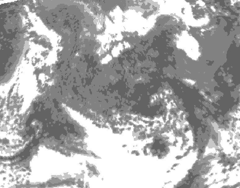 GDPS total cloud 192 hour forecast chart for Canada based on 2025/10/12 0000Z data