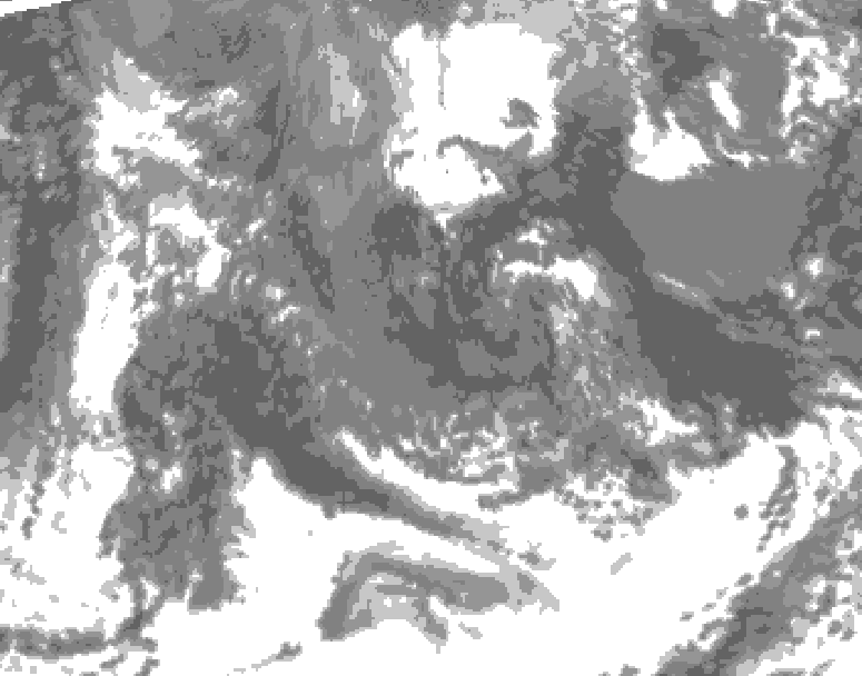 GDPS total cloud 210 hour forecast chart for Canada based on 2025/10/12 0000Z data