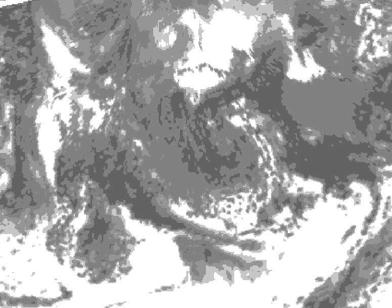 GDPS total cloud 216 hour forecast chart for Canada based on 2025/10/12 0000Z data