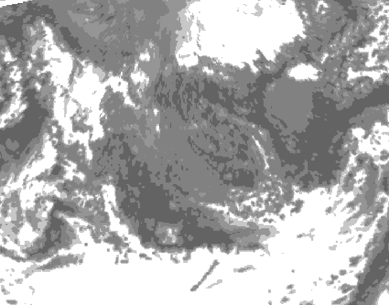 GDPS total cloud 240 hour forecast chart for Canada based on 2025/10/12 0000Z data