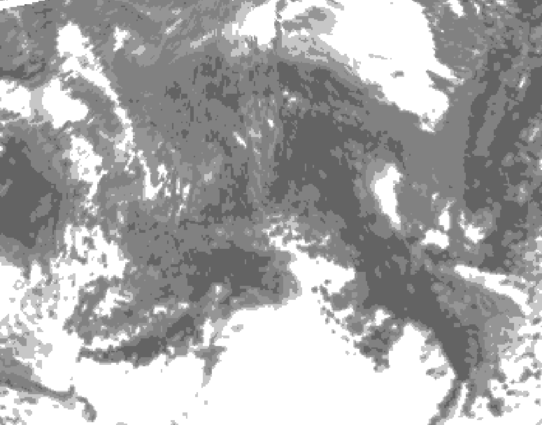GDPS total cloud 192 hour forecast chart for Canada based on 2025/10/12 1200Z data