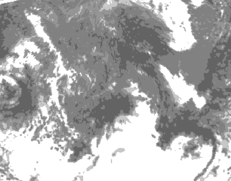 GDPS total cloud 204 hour forecast chart for Canada based on 2025/10/12 1200Z data