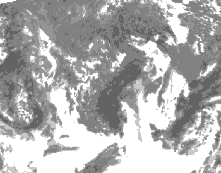 GDPS total cloud 222 hour forecast chart for Canada based on 2025/10/12 1200Z data