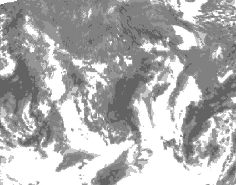 GDPS total cloud 228 hour forecast chart for Canada based on 2025/10/12 1200Z data