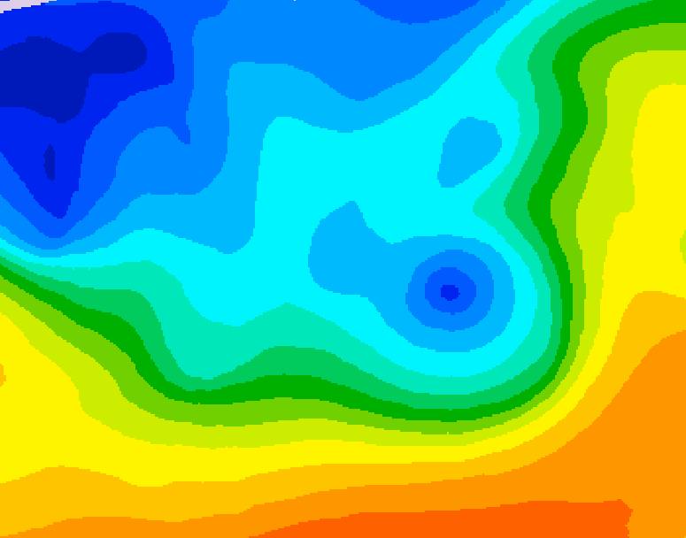 GDPS 500 millibar geopotential height 234 hour forecast chart for Canada based on 2025/10/13 0000Z data