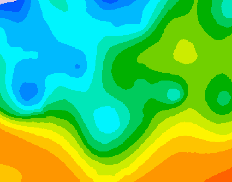 GDPS 500 millibar geopotential height 132 hour forecast chart for Canada based on 2025/10/13 1200Z data