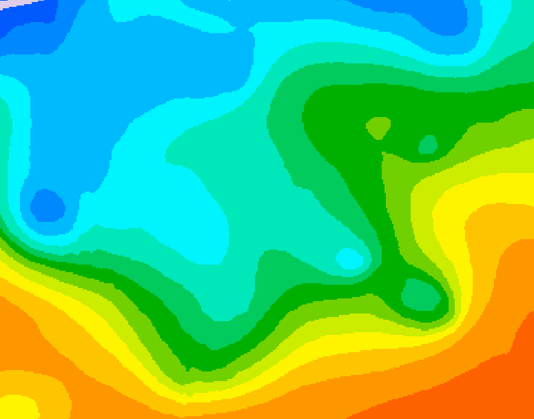 GDPS 500 millibar geopotential height 180 hour forecast chart for Canada based on 2025/10/13 1200Z data