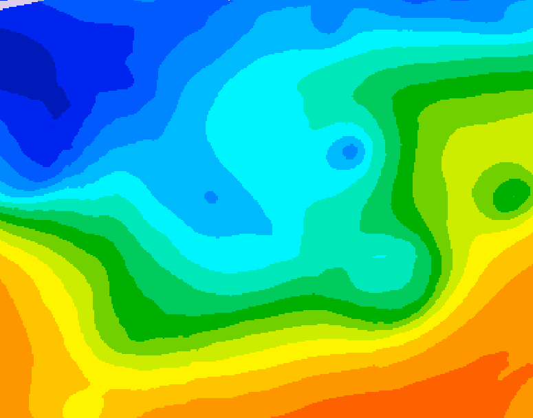 GDPS 500 millibar geopotential height 222 hour forecast chart for Canada based on 2025/10/13 1200Z data